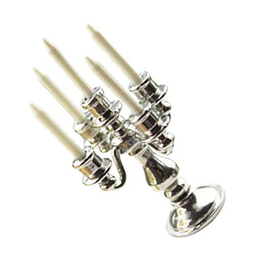 1pc Mini Candle Holder Miniature Candle Holder Mini Ornament Dollhouse Accessories