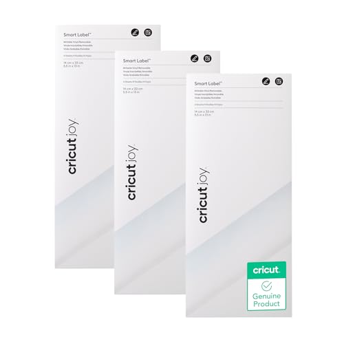 Cricut Joy Smart Removable Vinyl (Transparent, 3-pack, 5.5in x 13in) for Walls, Windows, Laptops & More, Modern Style, Matless Cutting, Ideal for Temporary Projects