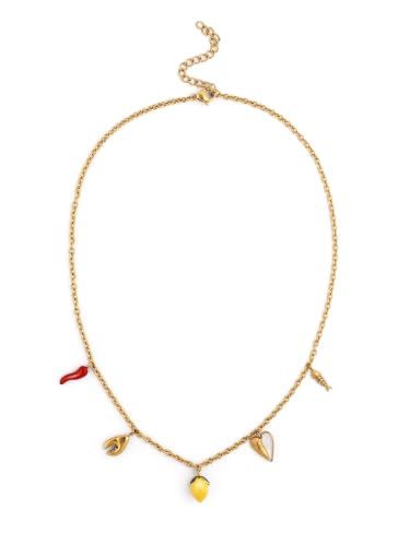 Miniatura 5 de SINGULARU Collar Mujer Multicharm Aperitivo Marino Acero Baño Oro | Acero bañado en oro de 18kt resistente al agua con colgantes con motivos marinos