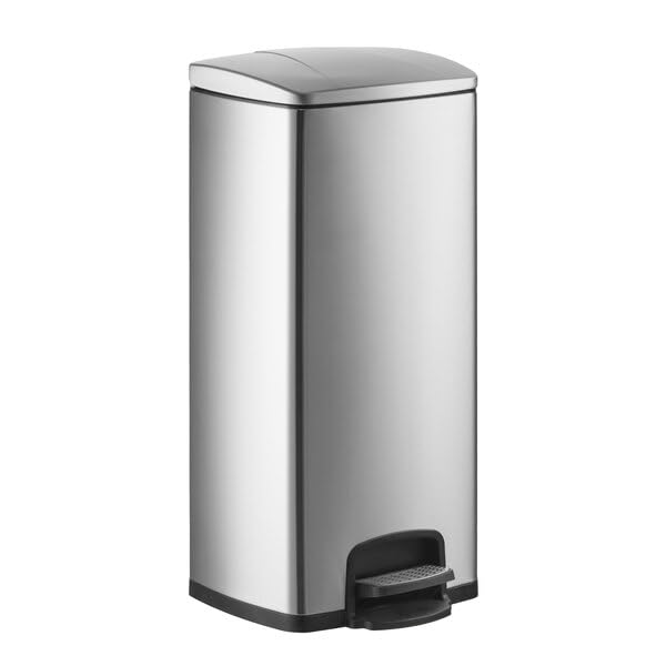 Caneca de Basura Rectangular Acero Inoxidable 8 Galones