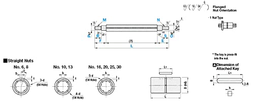 Ball Splines - Both Ends Stepped and Threaded 8mmX250mm 1pc