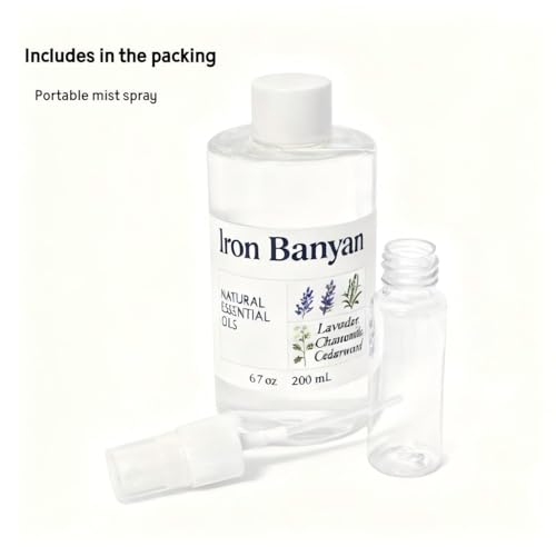 Iron Banyan Lavender Chamomile Cedarwood Diffuser Oil Blend - 6.7 fl oz (200ml) for Aromatherapy, Diffuser, Sleep Aid & Stress Relief, Natural Relaxing Scent - Image 4