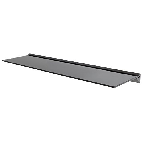 Estantería flotante de cristal negro para baños, cocinas y salones de King, negro, 100 cm