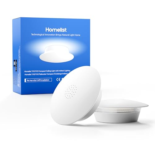 Homelist YX2 100W 7100LM Indirect Lighting Ceiling Light, Eye Protection Flush Mount Ceiling Light, 8in 6000K Diffused Ceiling Light Fixture for Bedroom, Living Room, Dinning Room, Children's Room