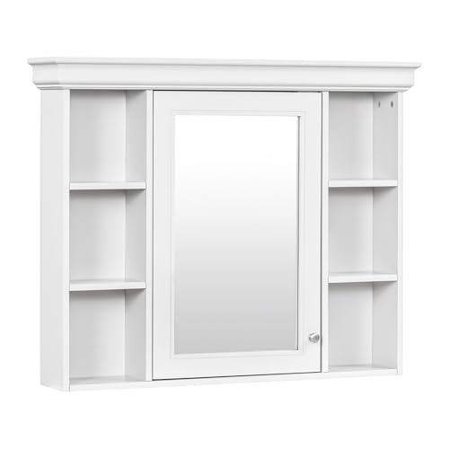 Wall Mounted Bathroom Storage Cabinet with Mirror Door Modern 6