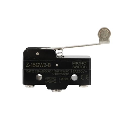 SagaSave Switch Snap Action N.O./N.C. Single Pole, Throw Hinge Roller Lever Solder 15A 250VAC for Electrical Appliances, Automation Control, Security, Computer Peripherals(Z-15GW2-B)