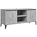 UnfadeMemory Mobile TV con Armadio TV Gambe in Metallo, Mobile da Salotto Mobile Porta TV, Televisione per Soggiorno Camera da Letto 103,5x35x50 cm (Grigio Cemento)