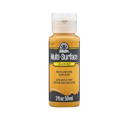 FolkArt Multi-Surface Paint in Assorted Colors (2 oz), 2910, Yellow Ochre