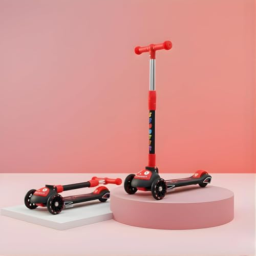 Image of Crackles Foldable Kick Scooter for Kids | Skating Cycle Style Scooter with Adjustable Handle & Foldable Design Lightweight Ride-On Toy for Boys & Girls Outdoor Toy