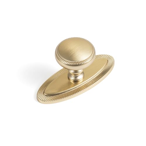 Goo-Ki 1.3''(33mm) Dia Champagne Bronze Cabinet Knob with Classic Sunburst Backplate-6 Packed Modern Style Have Duty Zinc Alloy Drawer Knobs
