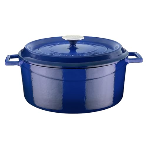 Lava Signature Enameled Cast-Iron Round Dutch Oven - 7 Quart, Cobalt Blue Lava Signature Enameled Cast-Iron Round Dutch Oven - 7 Quart, Cobalt Blue