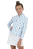 IBKUL Girl’s Sun Protective UPF50+ Icefil Cooling Tech Velma Print Long Sleeve Mock Neck Top – 10382