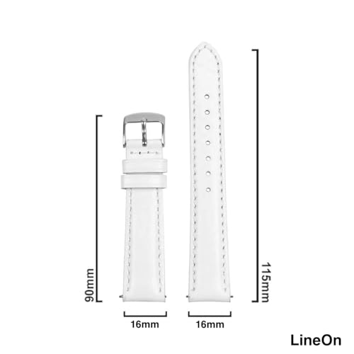 Image of Lineon Colourful 16mm Full Padded Univarsal Vegan Leather Watch Strap For Branded Watches Compitable with (Titan, Timex, Casio, Sonata etc) Tool and Pins Include