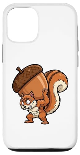 強力 リス フィットネス ワークアウト どんぐり ジム スマホケース iPhone 12/12 Pro 用