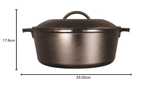 Lodge 6.62 litre / 7 quart Pre-Seasoned Cast Iron Dutch Oven (with Loop Handles)