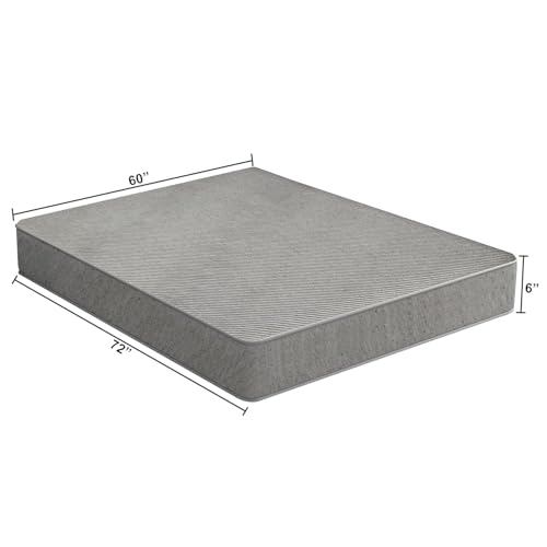 Image of Rosebell Dual Comfort Mattress (72X60X6) Breathable Knitted Fabric 6 Inch Queen Size Mattress, Medium Firm