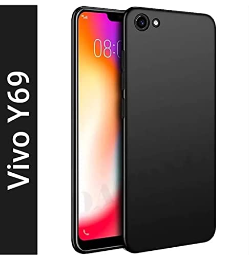Image of Mobile Back Cover Case for Vivo Y69 (Silicone Case|CameraProtection|Black SC1510)
