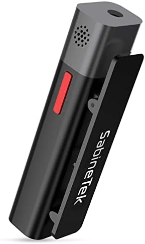 SabineTek SmartMike+ Wireless Lavalier Microphone, Rechargeable Bluetooth Clip-on Lapel Mic Noise Cancellation for iPhone Android iPad Video Recording Interview Teaching Podcast Vlogging (Black)