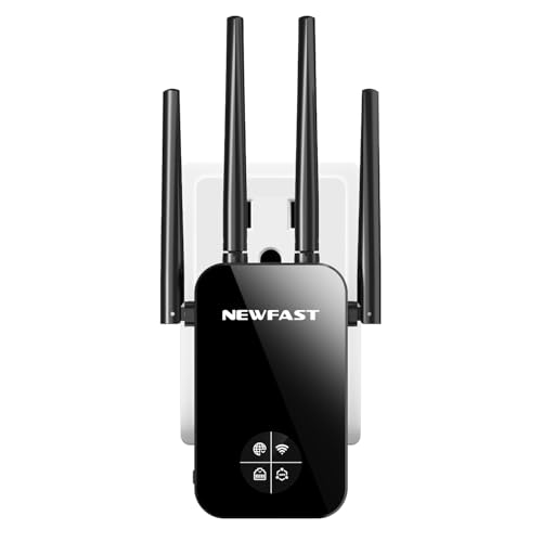NEWFAST AC1200 Répéteur WiFi RE523, Double Bande Amplificateur WiFi Puissant,5GHz & 2.4GHz WiFi Extender avec WPS,Repetiteur WiFi Extender Compatible avec Toutes Les...