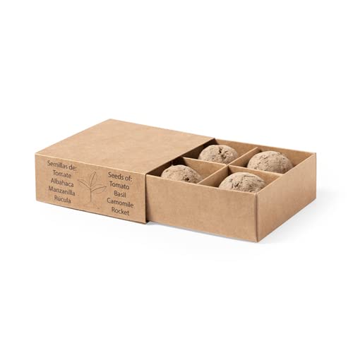 DISOK - Lote de 10 Kits Kit huerto con 4 bolas semillas diferentes. Detalles de semillas de flores para bodas, bautizos y comuniones.