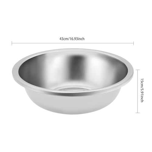 Set de 2 tazones grandes de acero inoxidable 15 Qt miniatura 5