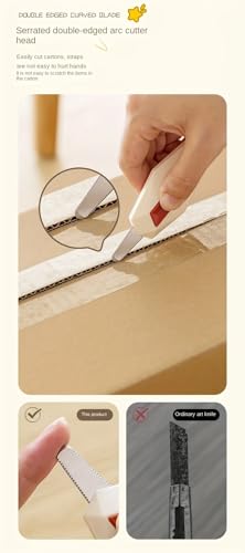 Image of Magnetic Box Cutters,box opener, utility safe mini courier Cutter,cutting supplies, package dismantling artifact,envelope slitter, anti-cutting hand-cut paper wallpaper, blade Automatic rebound