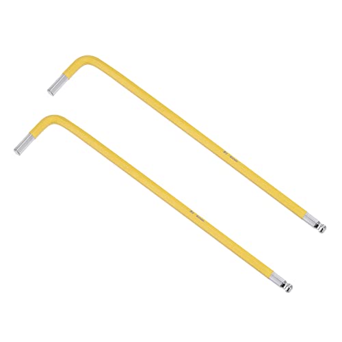 sourcing map 4mm Ball End Hex Key Wrench, L Shaped Long Arm S2 Steel Repairing Tool 2 Pcs
