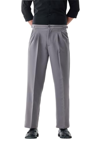 Image of SNITCH Men Casual Trousers | Relaxed Fit with Turned-Up Cuffs & Solid Pattern | Cotton Blend Fabric with Medium Stretch for Summer & Everyday Wear