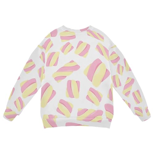 VIGTRO Candy Swirls Yellow Boys Girls Sweatshirt Long Sleeve Crewneck Fleece Pullover Soft Warm Sweatshirt Tops Size 4T2