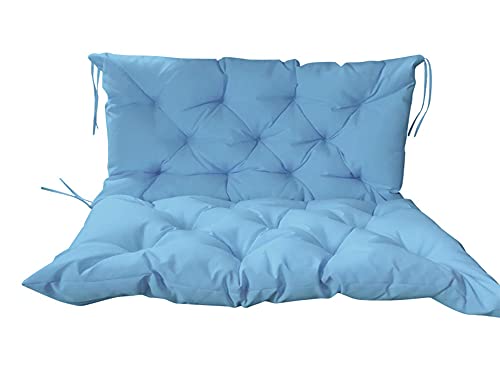 Coussin de banc extérieur bleu pour aménager une balancelle de jardin - 2