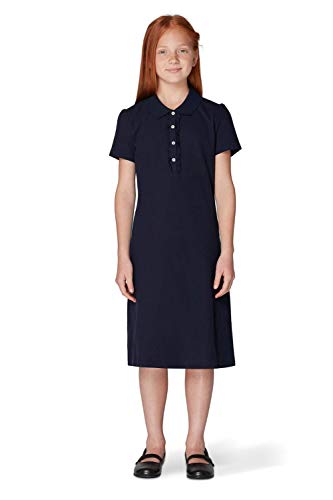 French Toast Girls' Short Sleeve Ruffle Placket Polo Dress