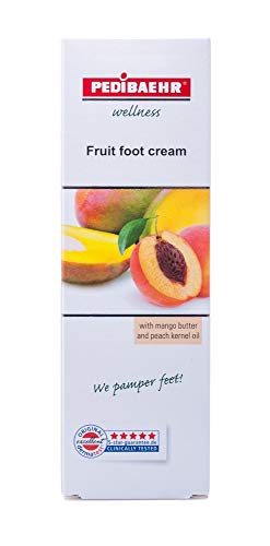 Fußbalsam, Frucht Fußcreme mit Mangobutter und Pfirsichkernöl Fusspflege für jeden Hauttyp, PediBaehr, 125 ml
