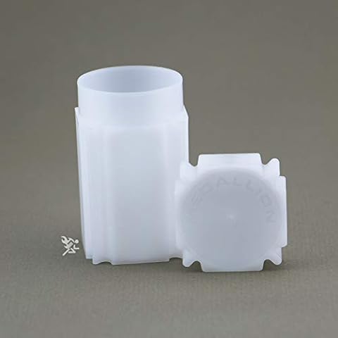 (10) Coinsafe Brand Square White Plastic (Medallion) Size Coin Storage Tube Holders Cover
