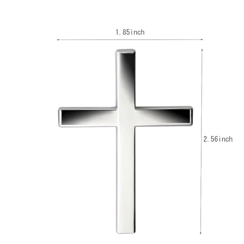 Image of Cross Metal Car 3D Sticker Cross Emblem for Car Motorcycle Scratched Decorative Car Logo Side Tail Logo (Silver)