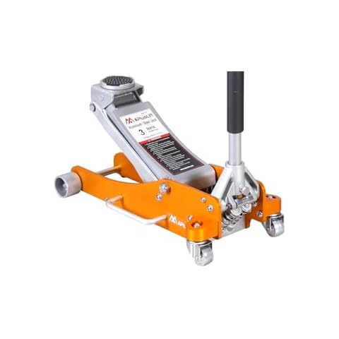 APlusLift AF350G 3 Ton Lower Profile Aluminum and Steel Racing Floor Jack with Dual Pistons Quick Lift Pump for Sport Utility Vehicle, Lifting Range 3-7/8"-19-1/2", Golden, Grey… Cover