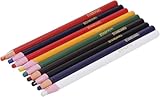 Yjemle 9 Stück verschiedene Farben, abziehbare Porzellan-Marker, Fett-Wachsstifte für Glas, Kleidungsstücke, Zellophan, Stoff, Holz, Metall, Markierungsstifte, Kunstmalstifte, Papierverpackter