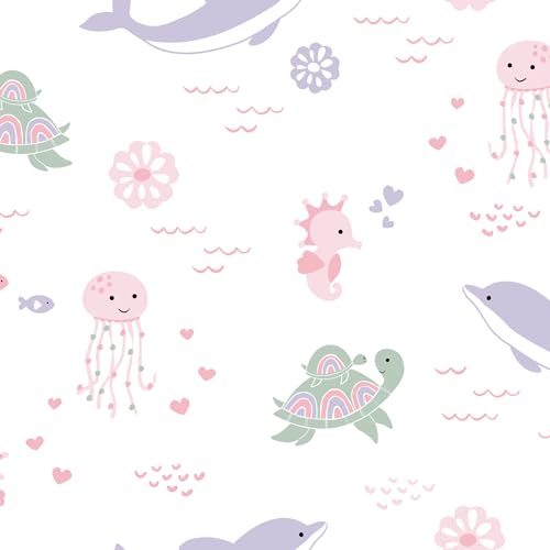 Image of Lambs & Ivy Sea Dreams Soft White 100% Cotton Nautical Ocean Fitted Crib Sheet