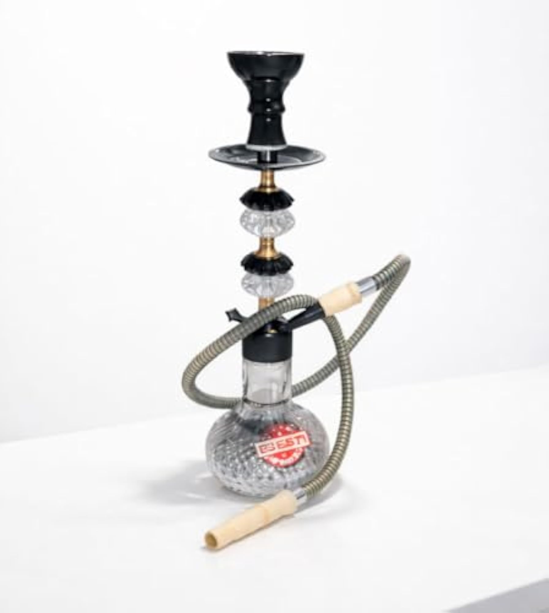 Handmade Craft Hookah with Crystal Glass Base, Complete Set