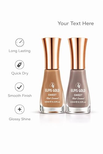 Image of Nail Paint Combo Pack of 2 | Quick Dry | Long Lasting | Glossy Finish (Classic Nude Combo)