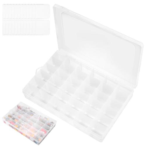 Caja Organizadora Plastico,Cajas Almacenaje Plastico Pequeñas con 56 Compartimentos,Cajas de Clasificación de Organizadoras de Plastico Transparente para Organizador de Tornillo Anillos Joyas Cuentas