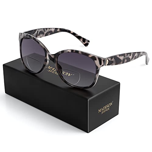 Madison Avenue Vintage Bifocal Reading Sunglasses For Women, Classic Designer Style Uv Protection Sun Reader Glasses Grey Demi +2.0 #TOP8
