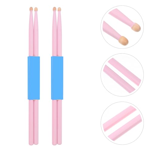 Baquetas Kisangel de madera de arce, 2 pares, color rosa, ligeros, con agarre ergonómico antideslizante, para principiantes e instrumentos de percusión, superficie lisa miniatura 7
