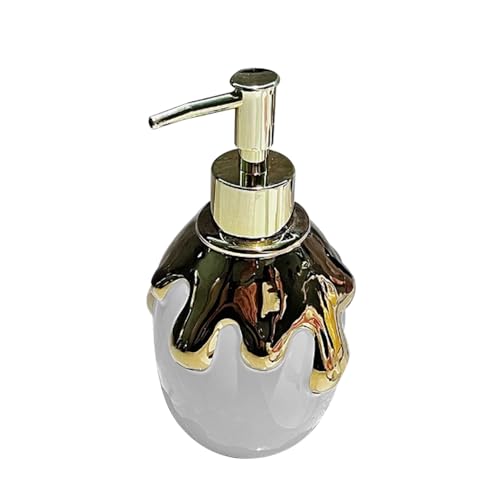 Luxury Honey Jar Shape Hand Lotion Bottle Facial Cleanser Shampoo Shower Gel Lotion Press Bottle Ceramic Advanced Feeling (White)