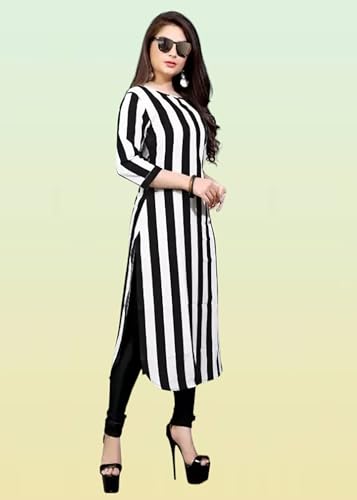Image of Dream Beauty Fashion Women's Polyester Round Neck 3 /4 Sleeve Casual Straight Kurti (Kurti-Parent-1)