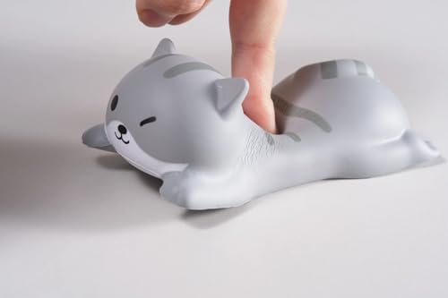 Image of 1 Pcs Cute Gray Cat Wrist Rest Mouse Pad, Ergonomic Slow Rising PU Foam Wrist Rest Kawaii Desk Decor Stress Reliever, Comfortable Wrist Support for Office Gaming Computer