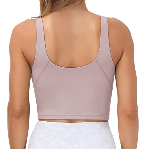 Image of THE GYM PEOPLE Womens' Sports Bra Longline Wirefree Padded with Medium Support