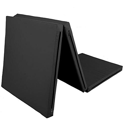 POCREATION Tapete de exercício de 3 camadas resistente ao desgaste, durável com tapete de espuma de