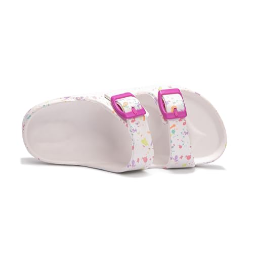 Image of FUNKYMONKEY Kids EVA Slides Waterproof Slip-on Pool Sandals for Boys Girls | Lightweight Plastic Sandals with Adjustable Double Buckle, Boys Girls Comfortable Non-slip Summer Shoes for Beach, Daily Wear