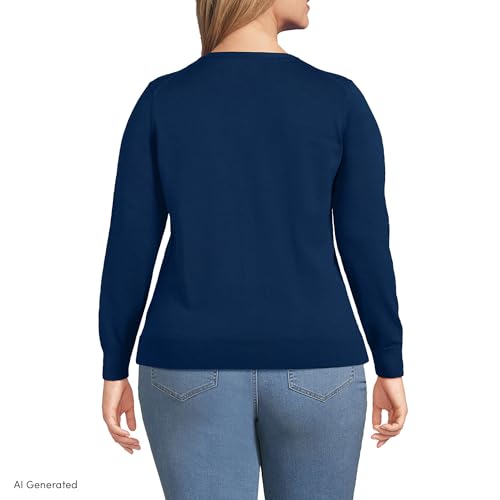 Image of Lands' End Women's Fine Gauge Cotton Cardigan Sweater
