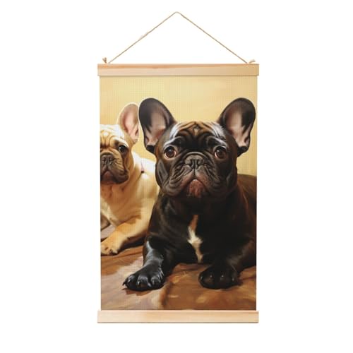 Œuvre d'art vintage bouledogue français à offrir pour une crémaillère